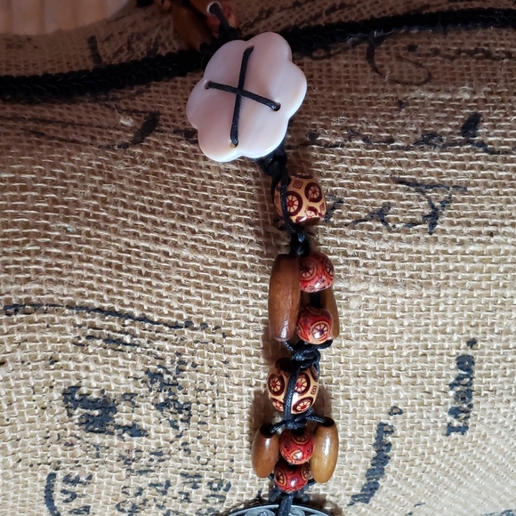 Zodiac bohemian tie belt. Beaded - Picture 3 of 10